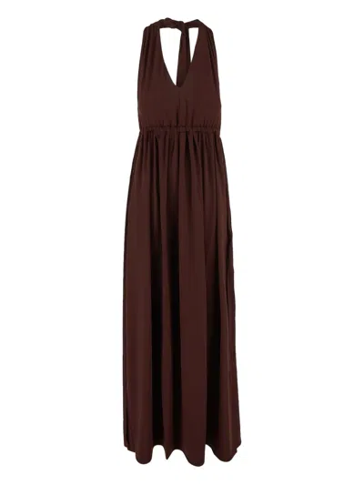 Fisico Cristina Ferrari Kleid Mit V-ausschnitt In Brown