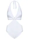 Fisico Cristina Ferrari Fisico White Microfiber Trikini With Gold Hardware