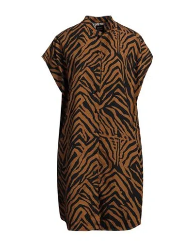 Fisico Cristina Ferrari Fisico Woman Mini Dress Brown Size L Cotton