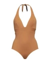 Fisico Cristina Ferrari Fisico Woman One-piece Swimsuit Camel Size S Polyamide, Elastane In Beige