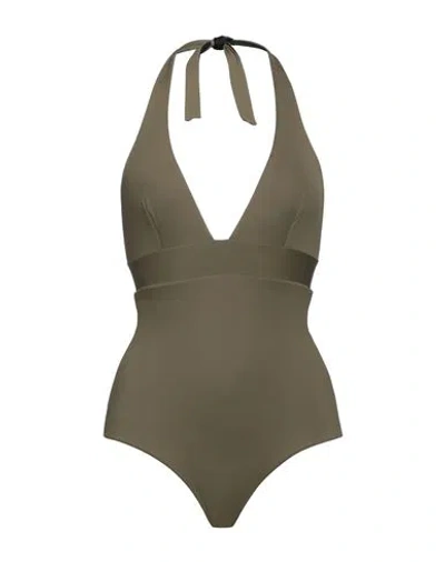 Fisico Cristina Ferrari Fisico Woman One-piece Swimsuit Military Green Size Xs Polyamide, Elastane In Green