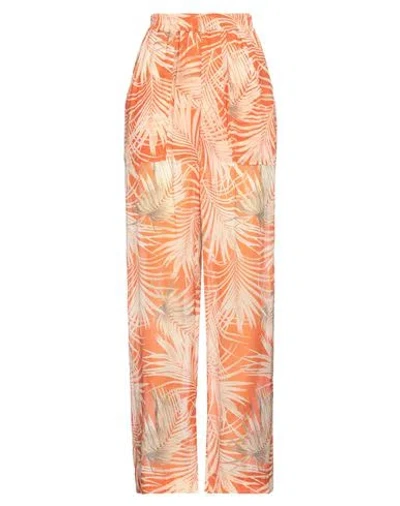 Fisico Woman Pants Orange Size M Viscose, Silk