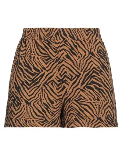 Fisico Woman Shorts & Bermuda Shorts Brown Size L Polyamide, Elastane