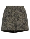 Fisico Cristina Ferrari Fisico Woman Shorts & Bermuda Shorts Military Green Size L Polyamide, Elastane