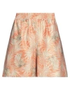 Fisico Cristina Ferrari Fisico Woman Shorts & Bermuda Shorts Orange Size M Polyester, Polyamide, Elastane
