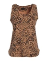 Fisico Woman Tank Top Brown Size L Polyamide, Elastane