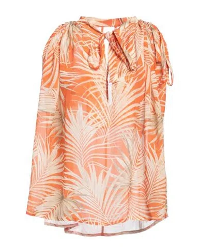 Fisico Woman Top Orange Size S Viscose, Silk