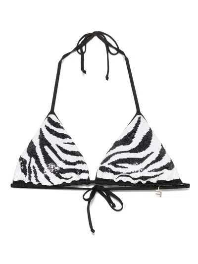 Fisico Zebra-patterned Bikini Top In Black