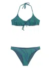 Fisico Cristina Ferrari Animalier Print Bikini Set In Green