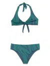 Fisico Cristina Ferrari Animalier Print Bikini Set In Grün