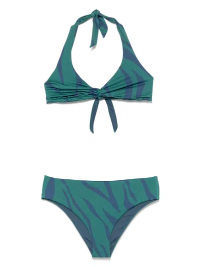 FISICO CRISTINA FERRARI ZEBRA-PRINT BIKINI