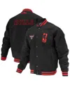 Fisll Men's And Women's Black Chicago Bulls Logoman Shadow Collection Full-snap Varsity Jacket In Black