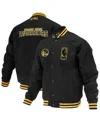 Fisll Men's And Women's Black Golden State Warriors Logoman Shadow Collection Full-snap Varsity Jacket In Black