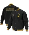 Fisll Men's And Women's Black Indiana Pacers Logoman Shadow Collection Full-snap Varsity Jacket In Black