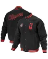 Fisll Men's And Women's Black La Clippers Logo Man Shadow Collection Full-snap Varsity Jacket In Black