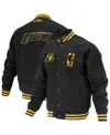 Fisll Men's And Women's Black Los Angeles Lakers Logo Man Shadow Collection Full-snap Varsity Jacket In Black