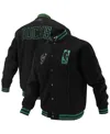 Fisll Men's And Women's Black Milwaukee Bucks Logo Man Shadow Collection Full-snap Varsity Jacket In Black