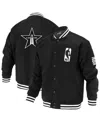 Fisll Men's And Women's Black Nba Logoman Shadow Collection Full-snap Varsity Jacket In Black