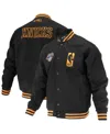 Fisll Men's And Women's Black New York Knicks Logo Man Shadow Collection Full-snap Varsity Jacket In Black