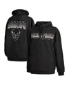 Fisll Men's Black Howard Bison Puff Print Sliced Pullover Hoodie In Black