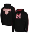 Fisll Black Morehouse Maroon Tigers Oversized Stripes Pullover Hoodie In Black