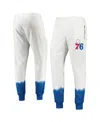 Fisll Fissl Oatmeal Philadelphia 76ers Double Dribble Tie-dye Fleece Jogger Pants In Oatmeal