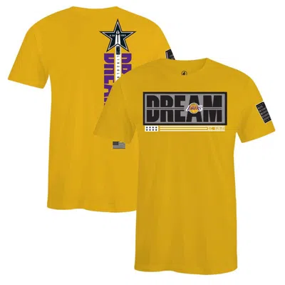 Fisll Unisex  X Black History Collection  Gold Los Angeles Lakers T-shirt