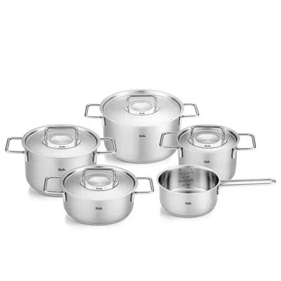 Fissler ® Pure Collection Stainless Steel 9-piece Cookware Set With Metal Lids