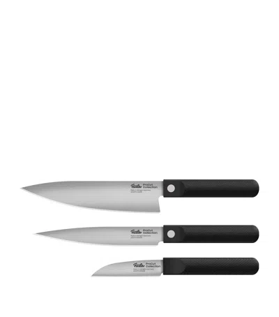 Fissler Stainless Steel Procut 3-piece Knife Set In Black