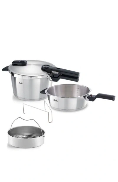 Fissler Vitaquick® Premium Pressure Cooker & Skillet Set With Insert And Tripod In Silver