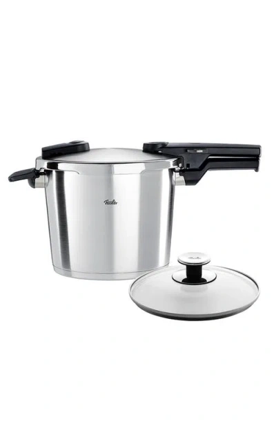 Fissler Vitaquick Premium Pressure Cooker Set And Glass Lid In Stainless Steel