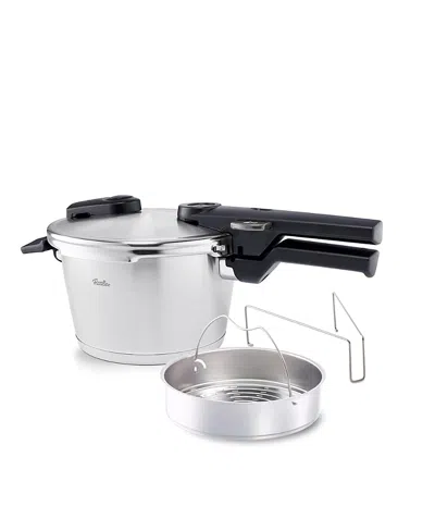 Fissler Vitaquick Premium Pressure Cooker With Steamer Insert And Tripod, 2.6 Qt In Silver