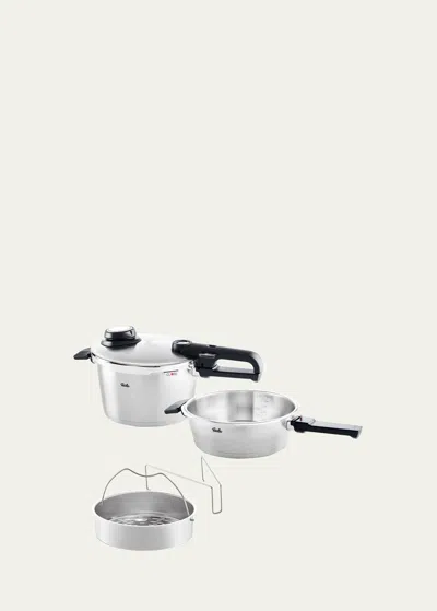 Fissler Vitavit Premium 4.8 Qt. Pressure Cooker And 2.6 Qt. Pressure Skillet Set In Gray