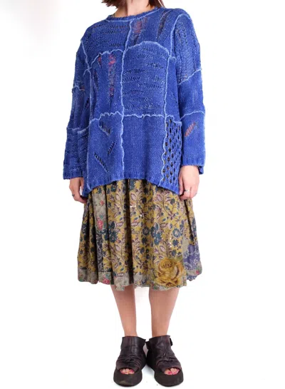 Fissore Cashmere Silk Knit Crewneck Sweater In Cobalt In Blue