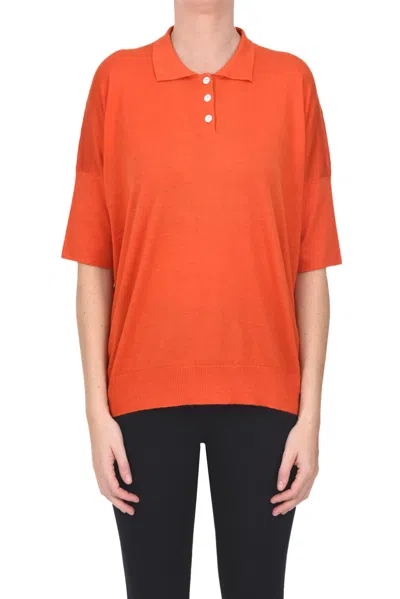 Fissore Extrafine Cashmere Polo In Coral
