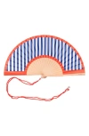 Fisura Stripe Foldable Hand Fan In Multi