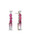 Fiszman Jewel 18k White Gold Bicolor Rubellite Drop Earrings In Pink