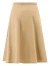 Fit A-line Midi Skirt In Neutral