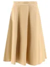 Fit A-line Midi Skirt In Beige