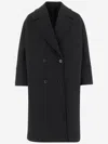 Fit Double-breasted Coat In Black