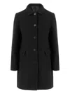 Fit F.it Viscose Blend Single Breasted Coat In Black