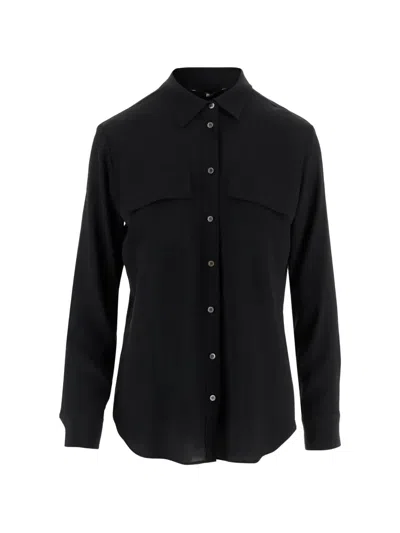 Fit Chest-pocket Shirt In Black