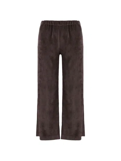 Fit Corduroy-effect Elasticated Trousers In Brown