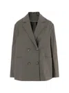 Fit F.it Stretch Cotton Double Breasted Jacket In Gray