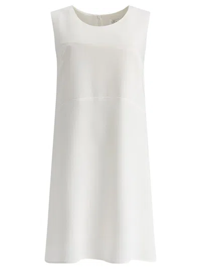 Fit Sleeveless Shift Dress In White