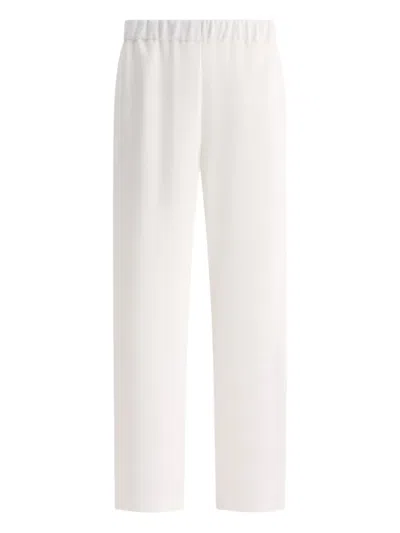 Fit Logo-embroidered Wide-leg Pants In White