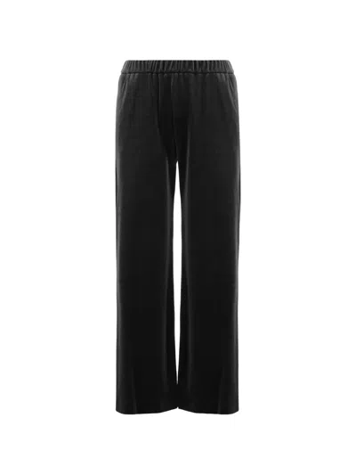 Fit Elasticated-waistband Straight Trousers In Black
