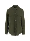 Fit Flap-pocket Button Shirt In Green