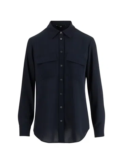 Fit Flap-pocket Buttoned Shirt In Blue