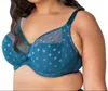 Fit Fully Yours Carmen Polka Dot Bra In Teal In Blue